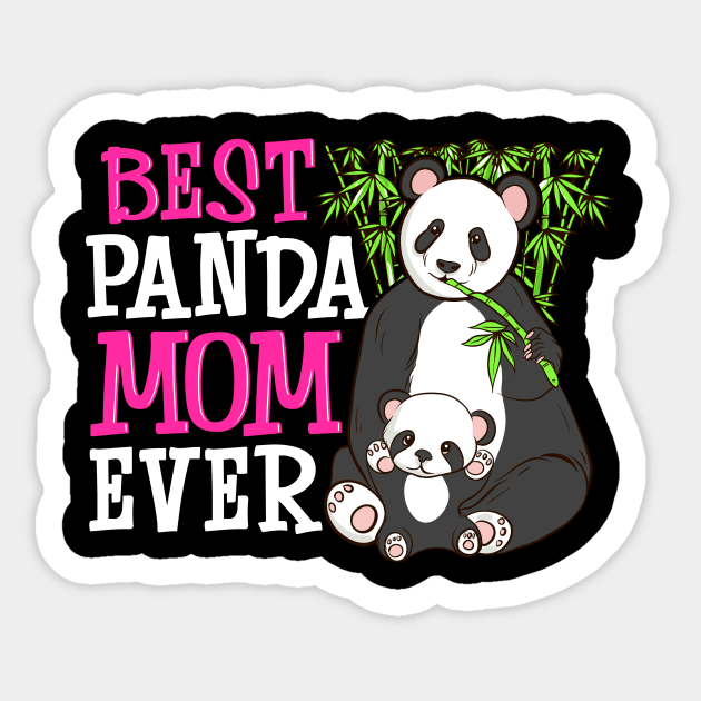 Cute Best Panda Mom Ever Adorable Panda Family Sticker by theperfectpresents